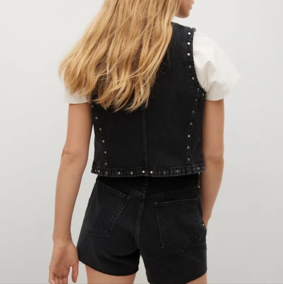 NWT Mango Denim Studded Vest - Picture 5 of 7